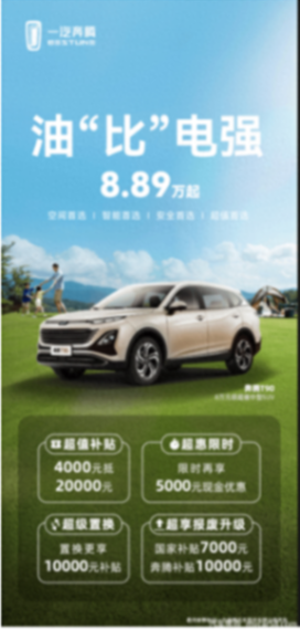 8万级中型suv 即日起买奔腾t90让你羊毛薅个够!